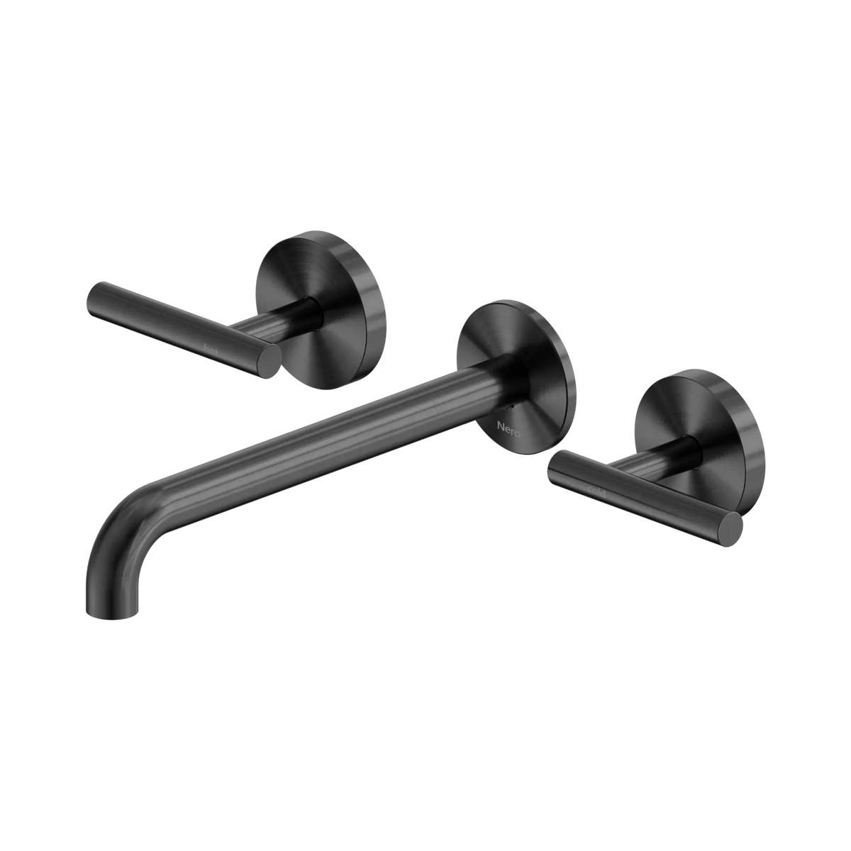 Mecca Lever Wall Basin/Bath Set 220mm Spout Gun Metal