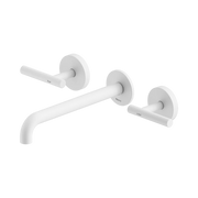 Mecca Lever Wall Basin/Bath Set 220mm Spout Matte White