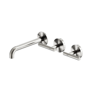 Mecca Lever Wall Basin/Bath Set 185mm Offset Spout Brushed Nickel