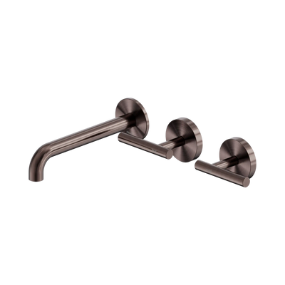 Nero Mecca Lever Wall Basin/Bath Set 185mm Offset Spout Brushed Bronze