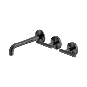Mecca Lever Wall Basin/Bath Set 185mm Offset Spout Gun Metal