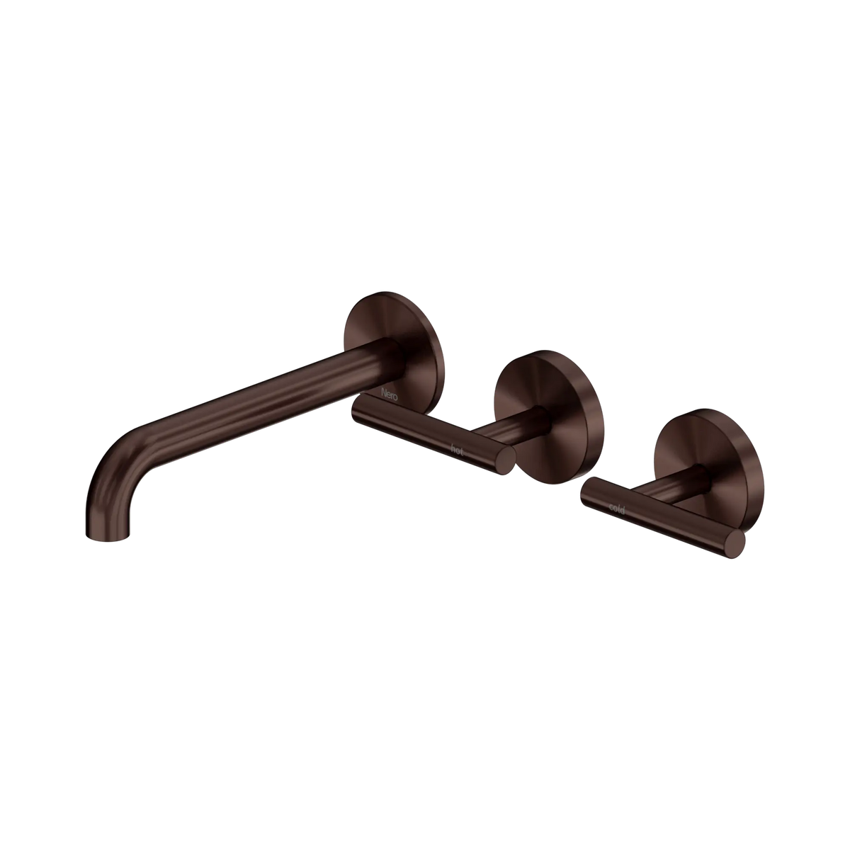 Mecca Lever Wall Basin/Bath Set 185mm Offset Spout Rome Bronze
