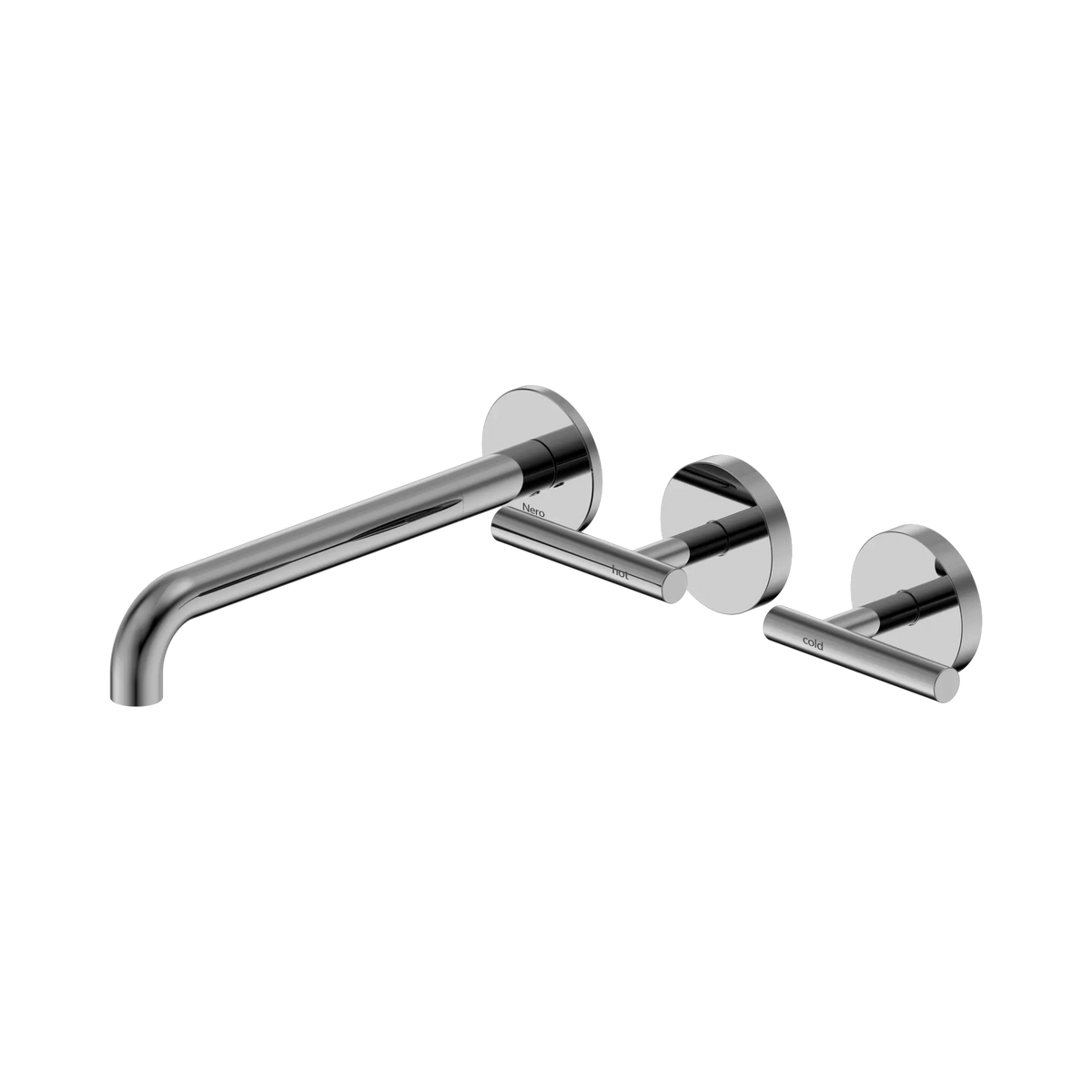 Mecca Lever Wall Basin/Bath Set 220mm Offset Spout Chrome