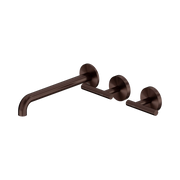 Mecca Lever Wall Basin/Bath Set 220mm Offset Spout Rome Bronze