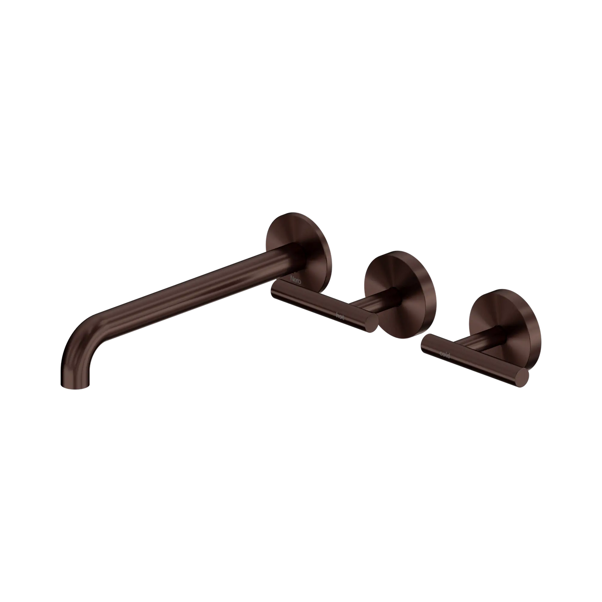 Mecca Lever Wall Basin/Bath Set 220mm Offset Spout Rome Bronze