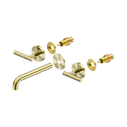 Mecca Lever Wall Basin/Bath Set 185mm Spout Trim Kit Only Brushed Gold