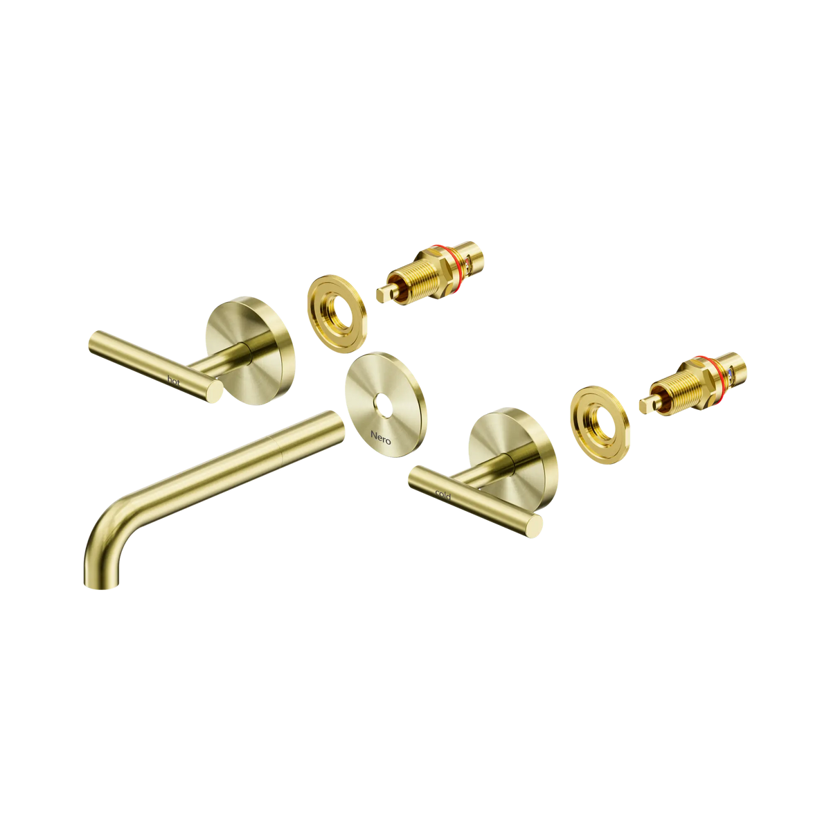 Mecca Lever Wall Basin/Bath Set 185mm Spout Trim Kit Only Brushed Gold
