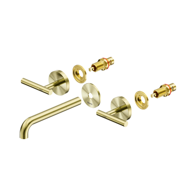 Nero Mecca Lever Wall Basin/Bath Set 185mm Spout Trim Kit Only Brushed Gold