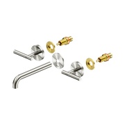 Mecca Lever Wall Basin/Bath Set 185mm Spout Trim Kit Only Brushed Nickel