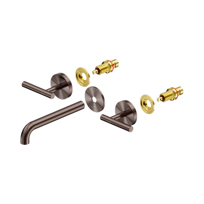 Nero Mecca Lever Wall Basin/Bath Set 185mm Spout Trim Kit Only Brushed Bronze