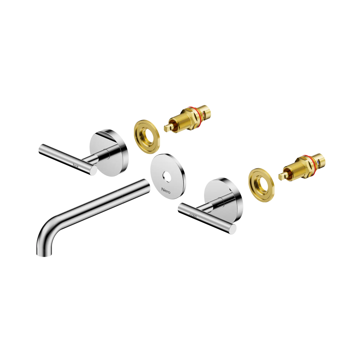 Mecca Lever Wall Basin/Bath Set 185mm Spout Trim Kit Only Chrome