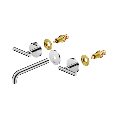 Nero Mecca Lever Wall Basin/Bath Set 185mm Spout Trim Kit Only Chrome