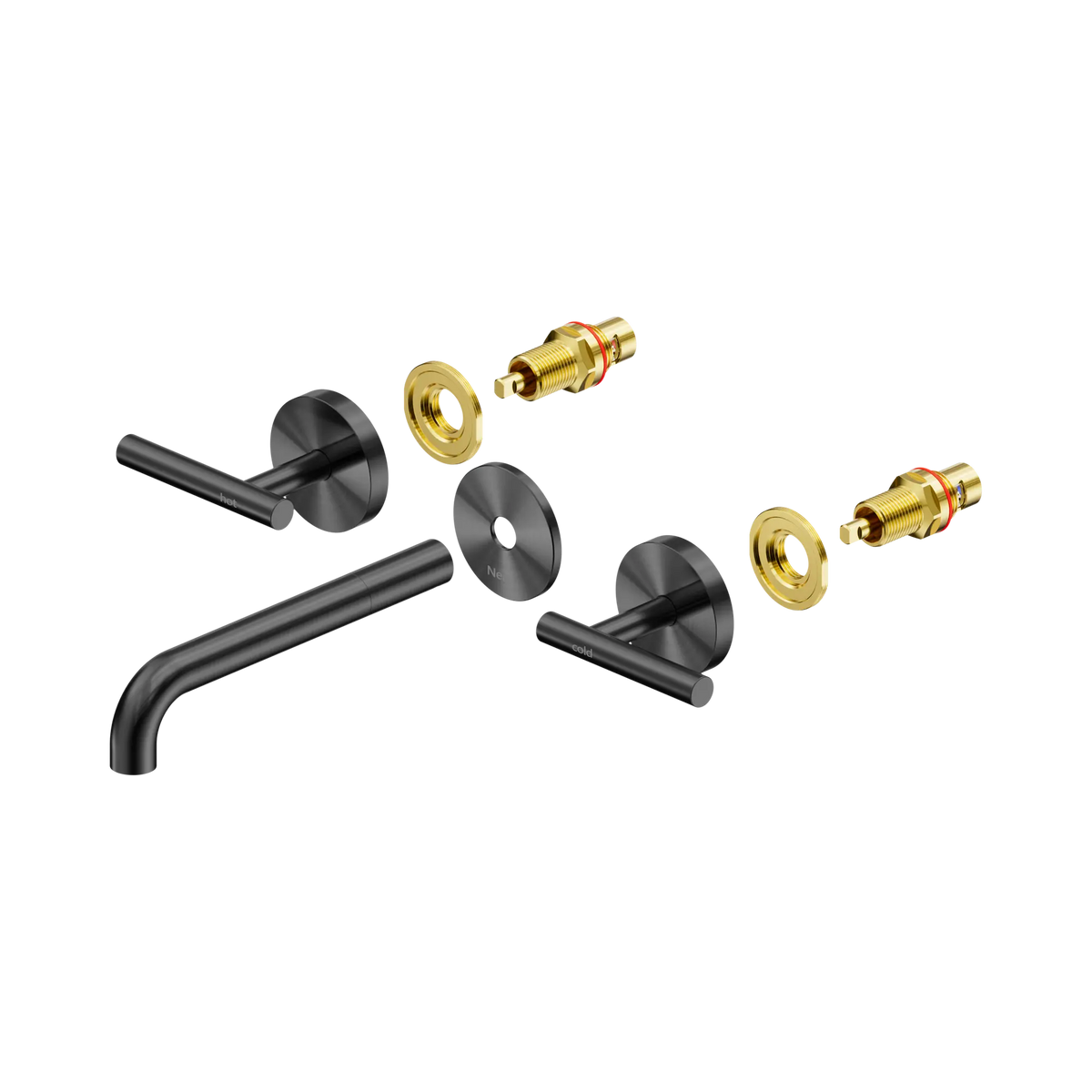 Mecca Lever Wall Basin/Bath Set 185mm Spout Trim Kit Only Gun Metal