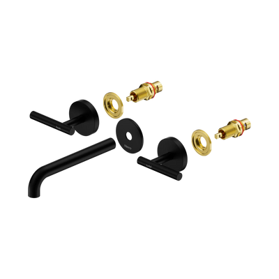 Nero Mecca Lever Wall Basin/Bath Set 185mm Spout Trim Kit Only Matte Black