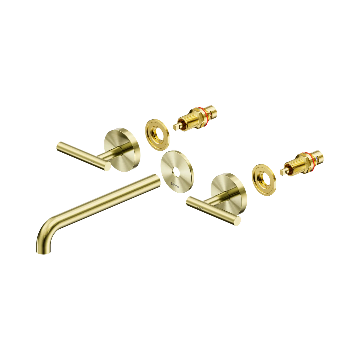 Mecca Lever Wall Basin/Bath Set 220mm Spout Trim Kit Only Brushed Gold
