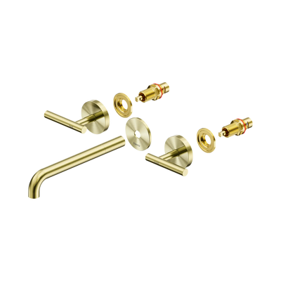 Nero Mecca Lever Wall Basin/Bath Set 220mm Spout Trim Kit Only Brushed Gold