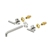 Mecca Lever Wall Basin/Bath Set 220mm Spout Trim Kit Only Brushed Nickel