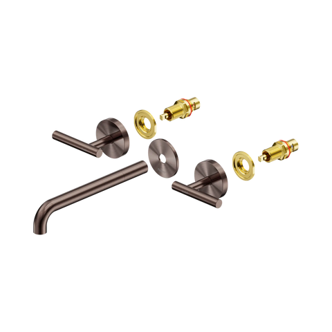 Nero Mecca Lever Wall Basin/Bath Set 220mm Spout Trim Kit Only Brushed Bronze