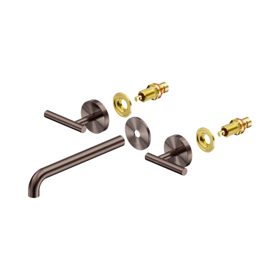 Nero Mecca Lever Wall Basin/Bath Set 220mm Spout Trim Kit Only Brushed Bronze