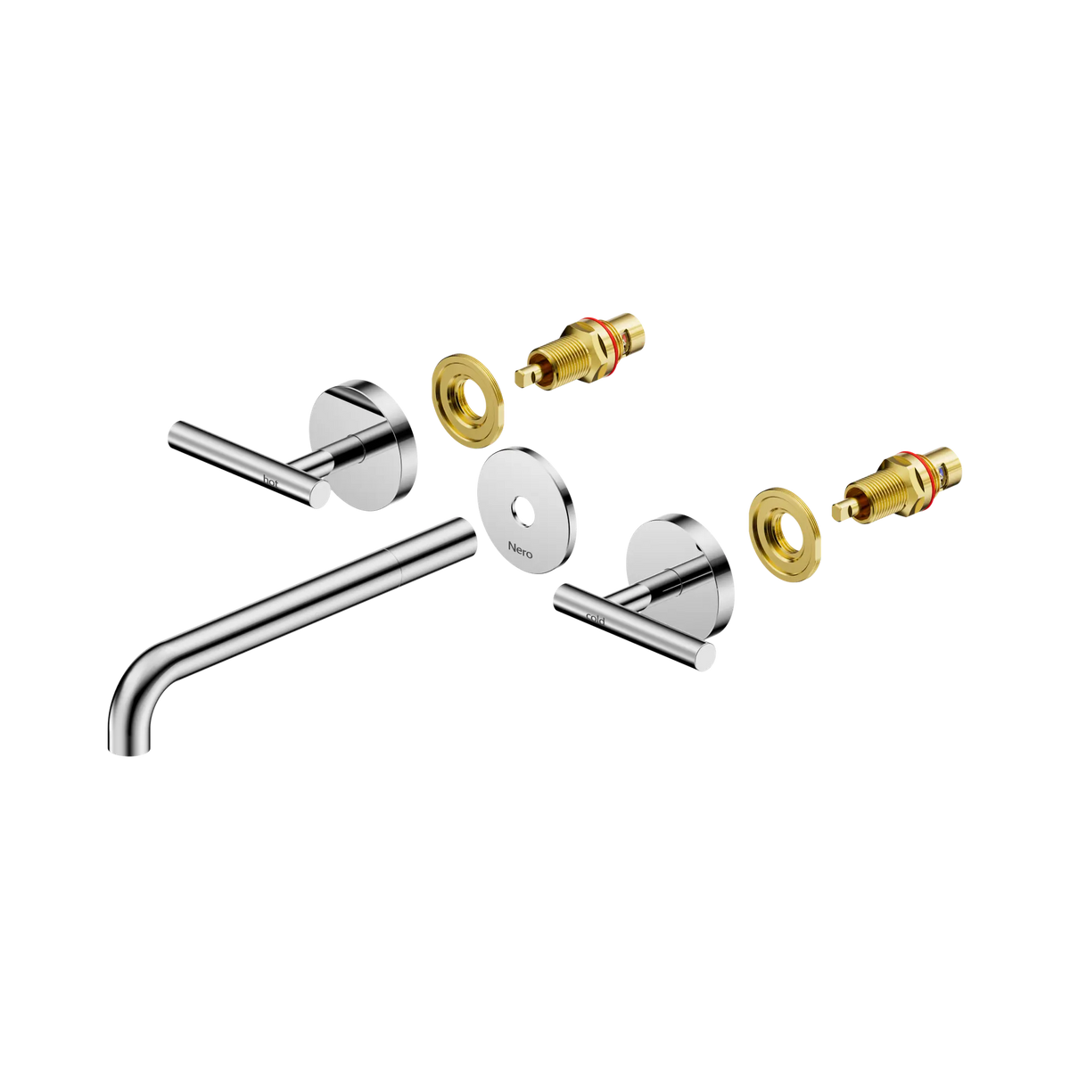 Mecca Lever Wall Basin/Bath Set 220mm Spout Trim Kit Only Chrome