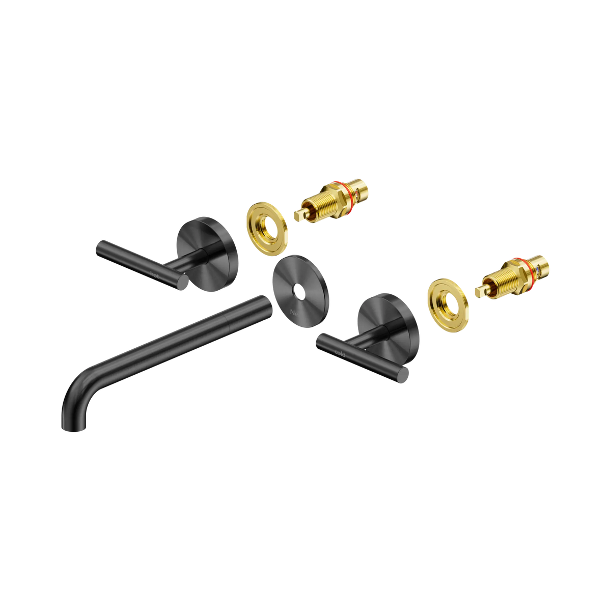 Mecca Lever Wall Basin/Bath Set 220mm Spout Trim Kit Only Gun Metal