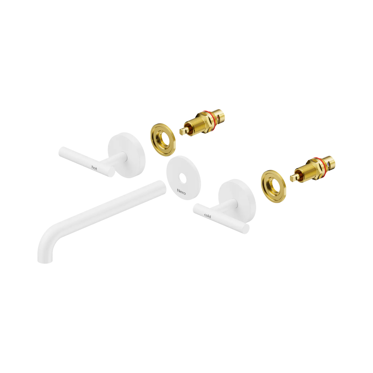 Mecca Lever Wall Basin/Bath Set 220mm Spout Trim Kit Only Matte White