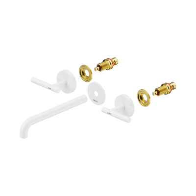 Nero Mecca Lever Wall Basin/Bath Set 220mm Spout Trim Kit Only Matte White