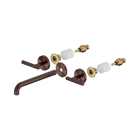 Nero Mecca Lever Wall Basin/Bath Set 220mm Spout Trim Kit Only Rome Bronze