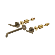 Mecca Lever Wall Basin/Bath Set 220mm Spout Trim Kit Only Tumbled Antique Brass