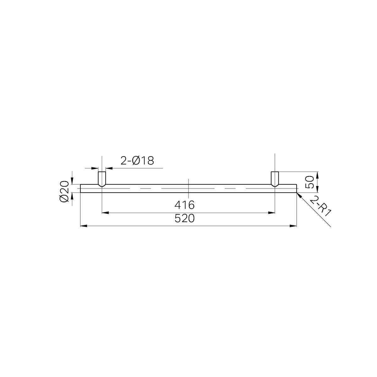 Mecca Appliance Pull 520mm Rome Bronze