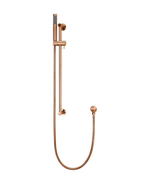 Meir Round Hand Shower on Rail Column Lustre Bronze