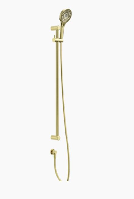Nero Mecca Care 25mm Grab Rail And Adjustable Shower Rail Set 900mm Brushed Gold