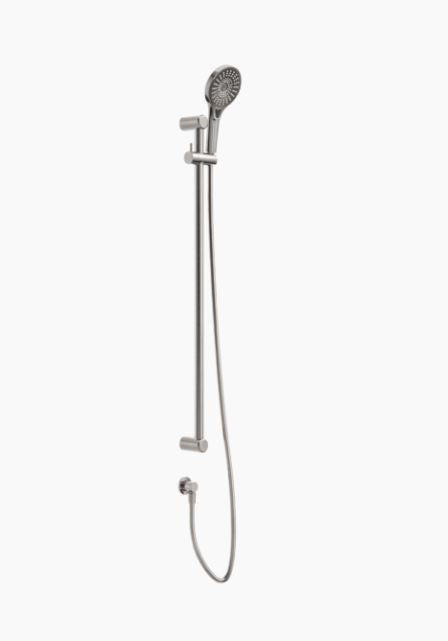 Nero Mecca Care 25mm Grab Rail And Adjustable Shower Rail Set 900mm Brushed Nickel