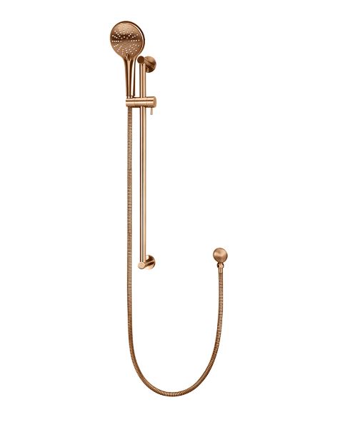 Meir Round Three Function Hand Shower on Rail Column Lustre Bronze