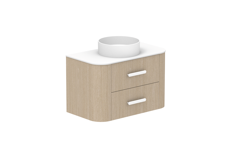 Adp Thea Curved Wall Hung Vanity Cherry Pie Benchtop