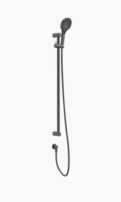 Nero Mecca Care 25mm Grab Rail And Adjustable Shower Rail Set 900mm Gun Metal