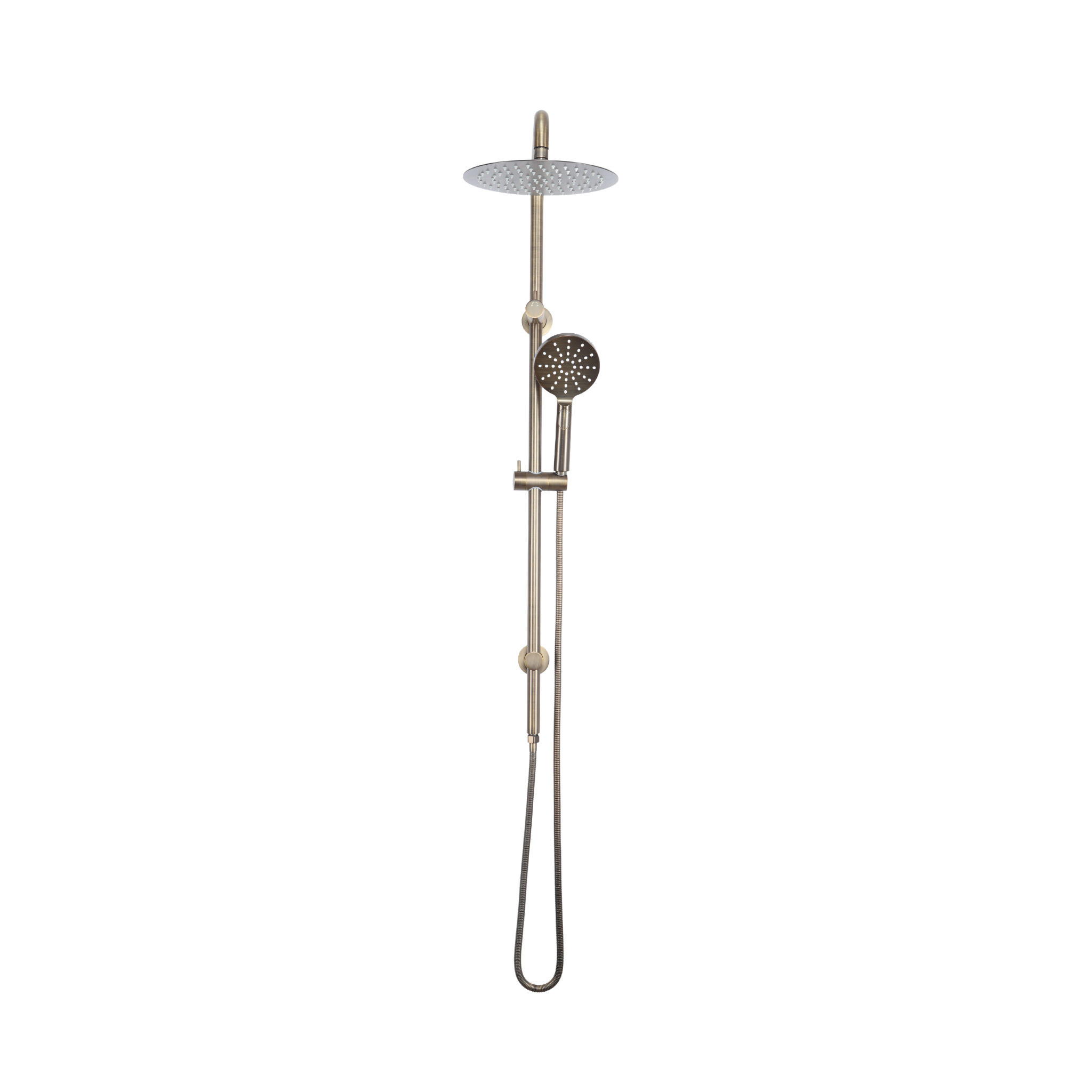 Mimi Cove Twin Rail Shower Antique Brass
