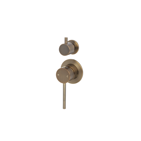 Mimi Cove Wall Mixer Diverter Antique Brass