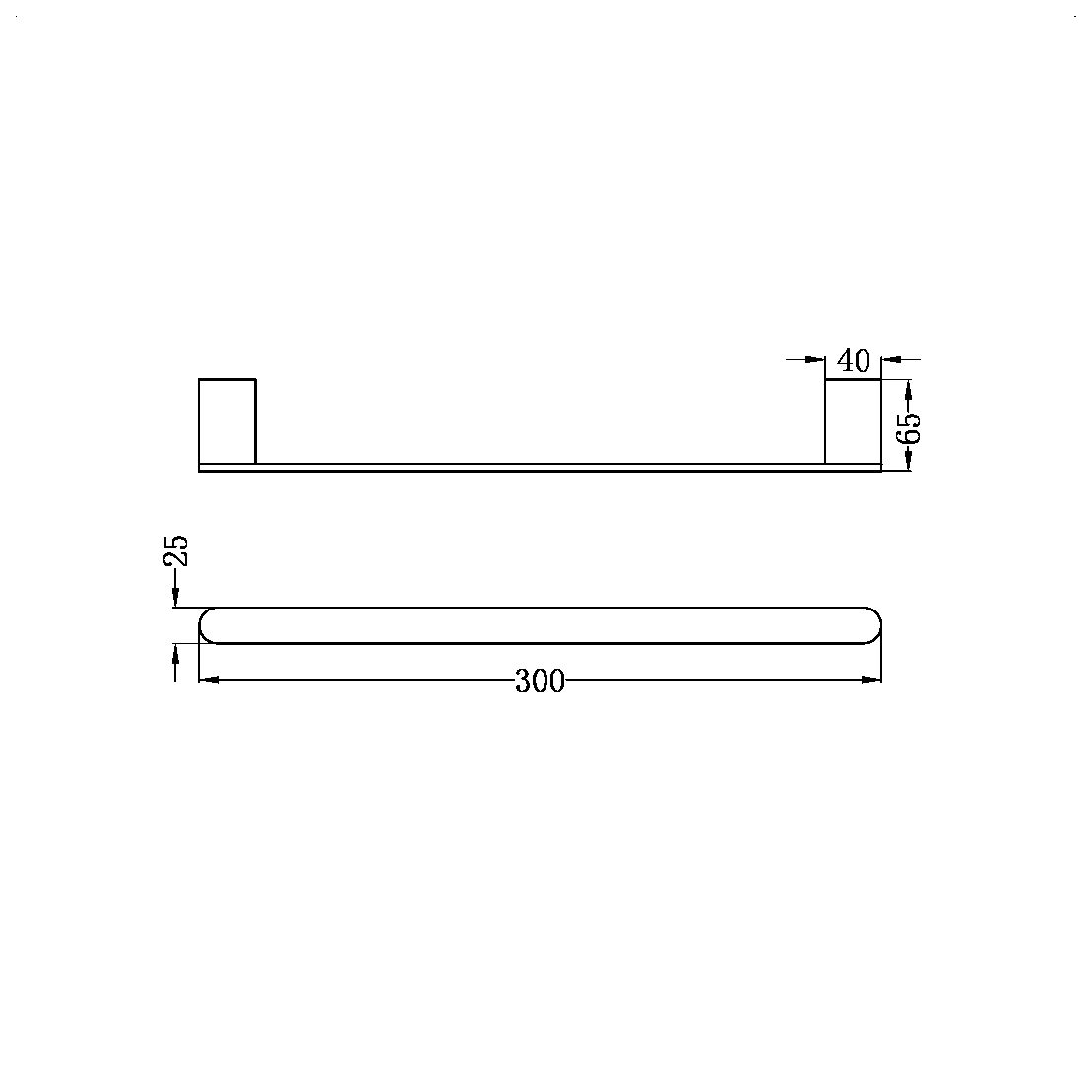 Nero Bianca Hand Towel Rail - Brushed Bronze