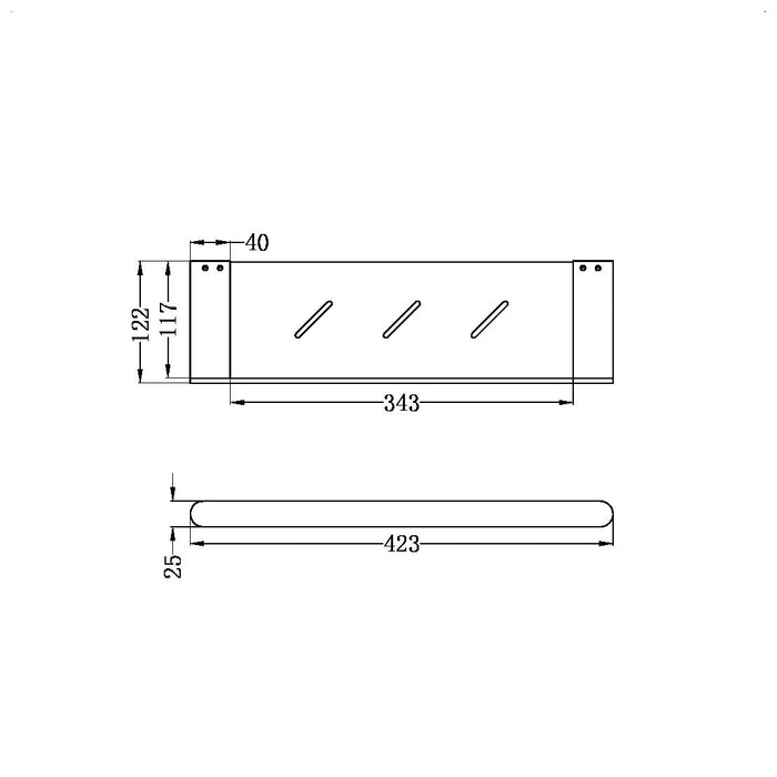 Nero Bianca Metal Shower Shelf - Brushed Bronze