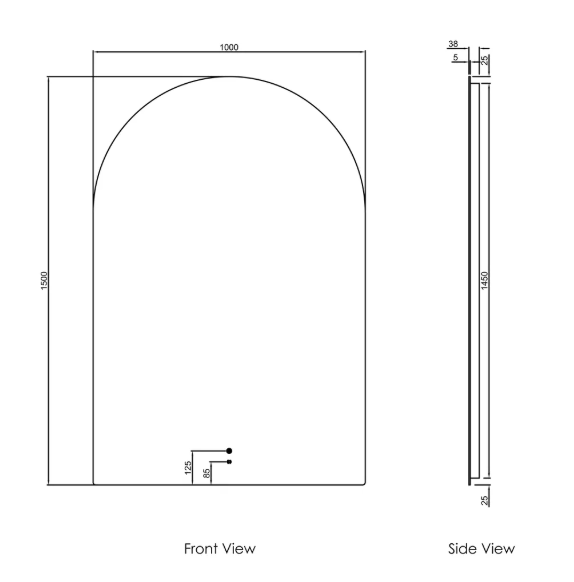LED Archie 1500(H)x1000(W) Frameless Mirror