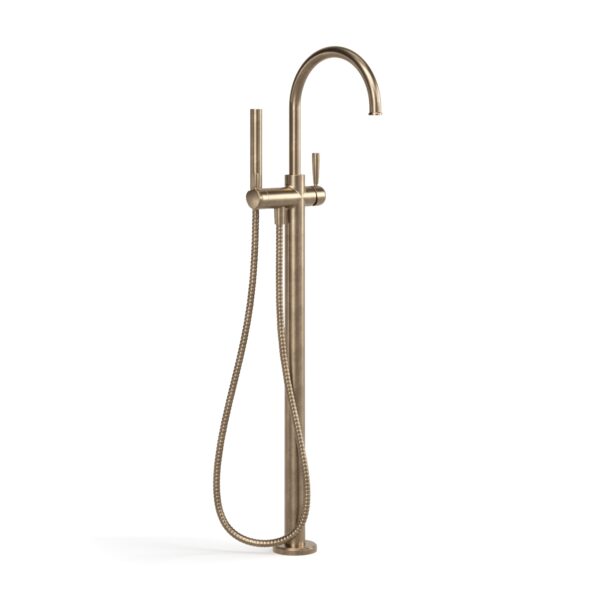 Faucet Strommen Bremont Floor Bath Mixer Curve With Micro Handshower