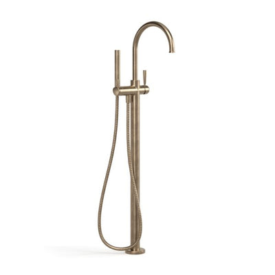 Faucet Strommen Bremont Floor Bath Mixer Curve With Micro Handshower