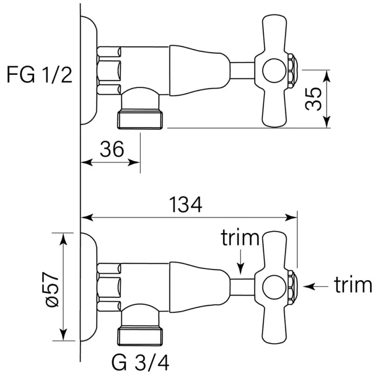 Faucet Strommen Cascade Washing Machine Tap PR Cross