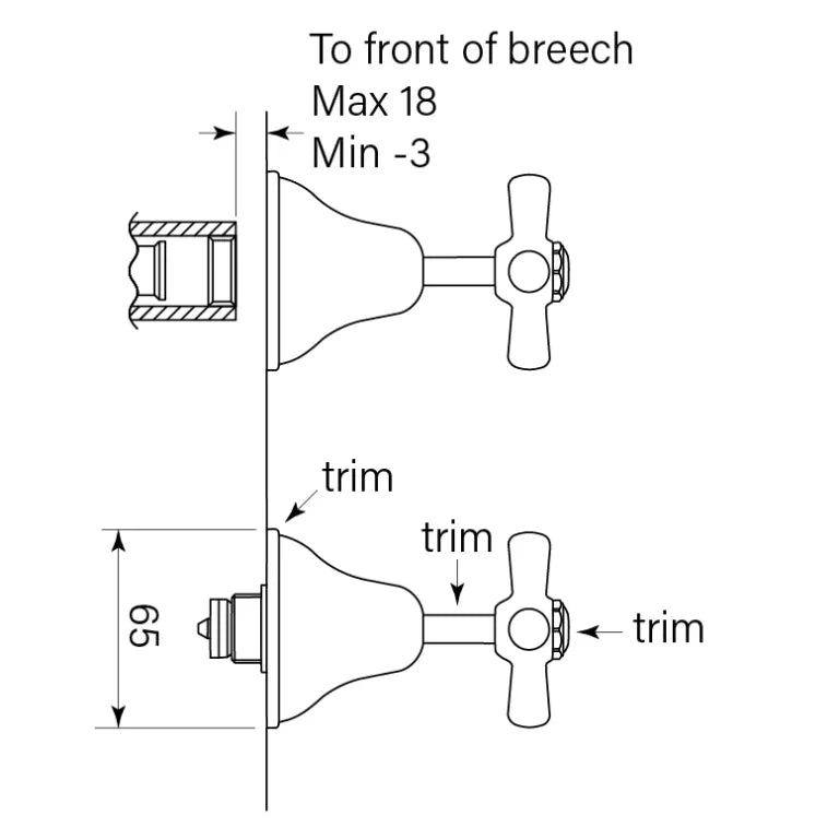 Faucet Strommen Cascade Wall Tap PR CD Cross
