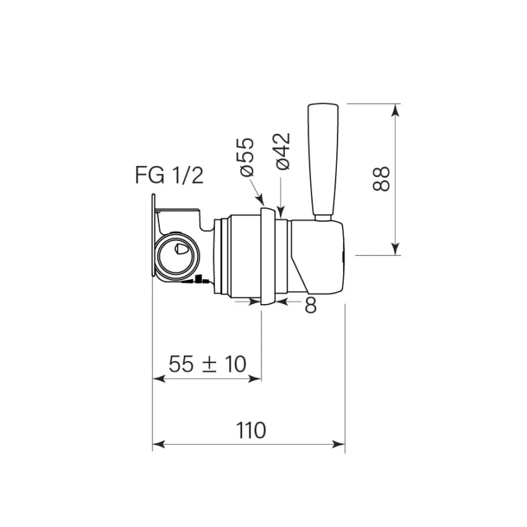 Faucet Strommen Bremont Wall Mixer 55