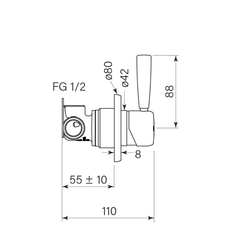 Faucet Strommen Bremont Wall Mixer 80