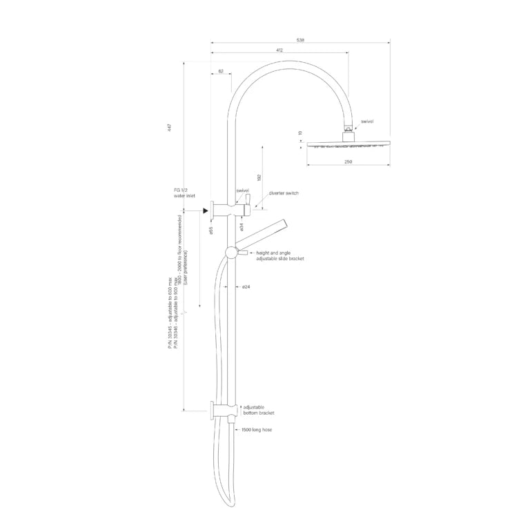 Faucet Strommen Bremont Dual Shower 900 Crv Micro 250