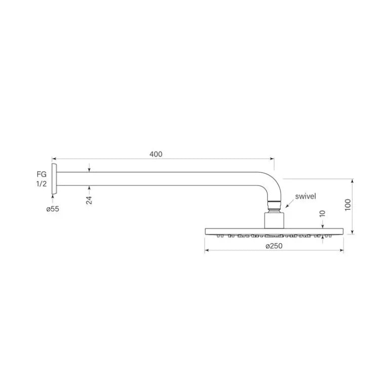 Faucet Strommen Bremont Overhead Shower, 400 Wa 250Head
