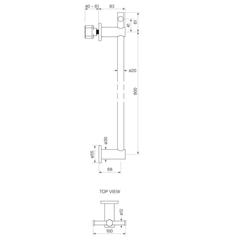 Faucet Strommen Bremont Vertical Heated Towel Rail W TBar